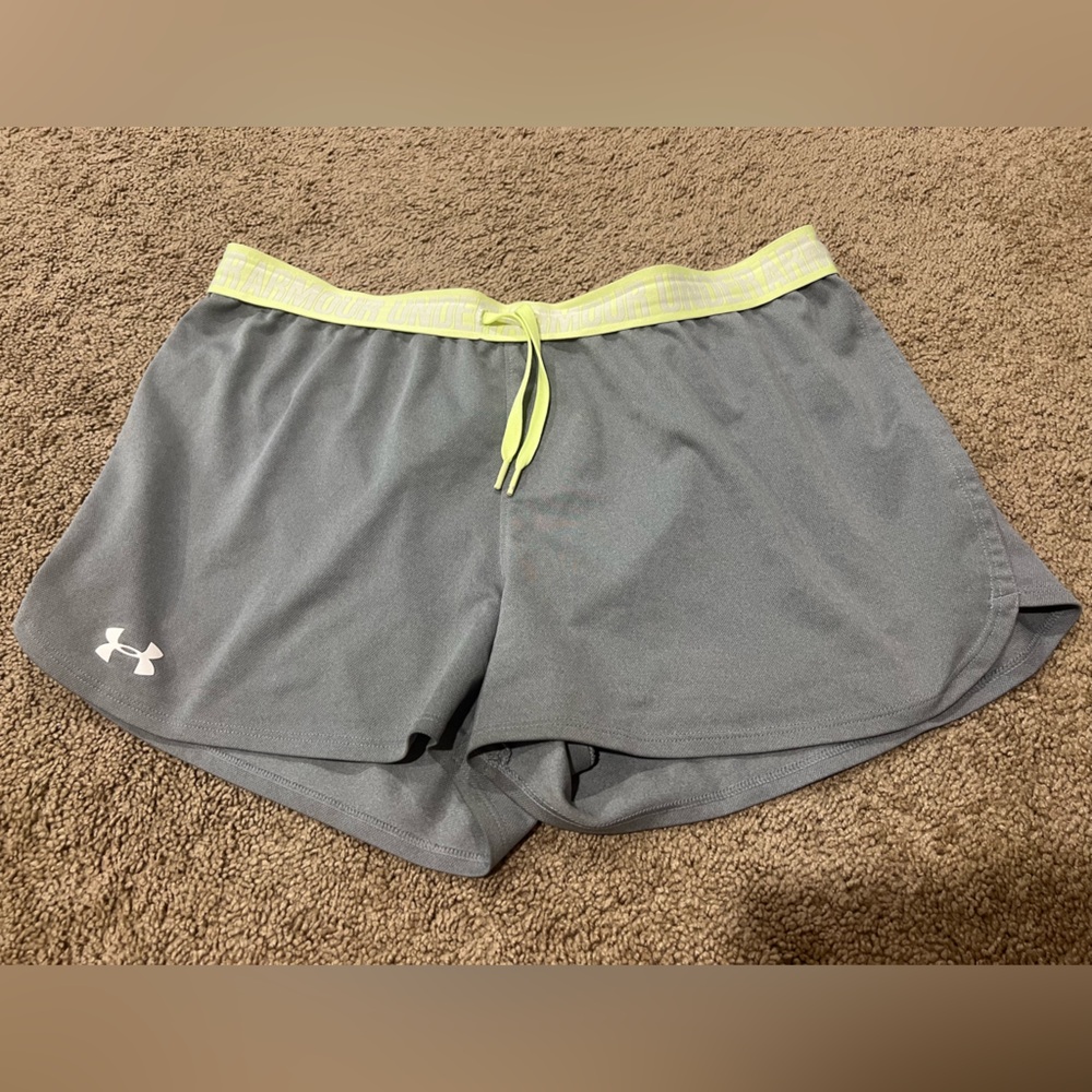 Under Armour Gray Shorts with Yellow Trim